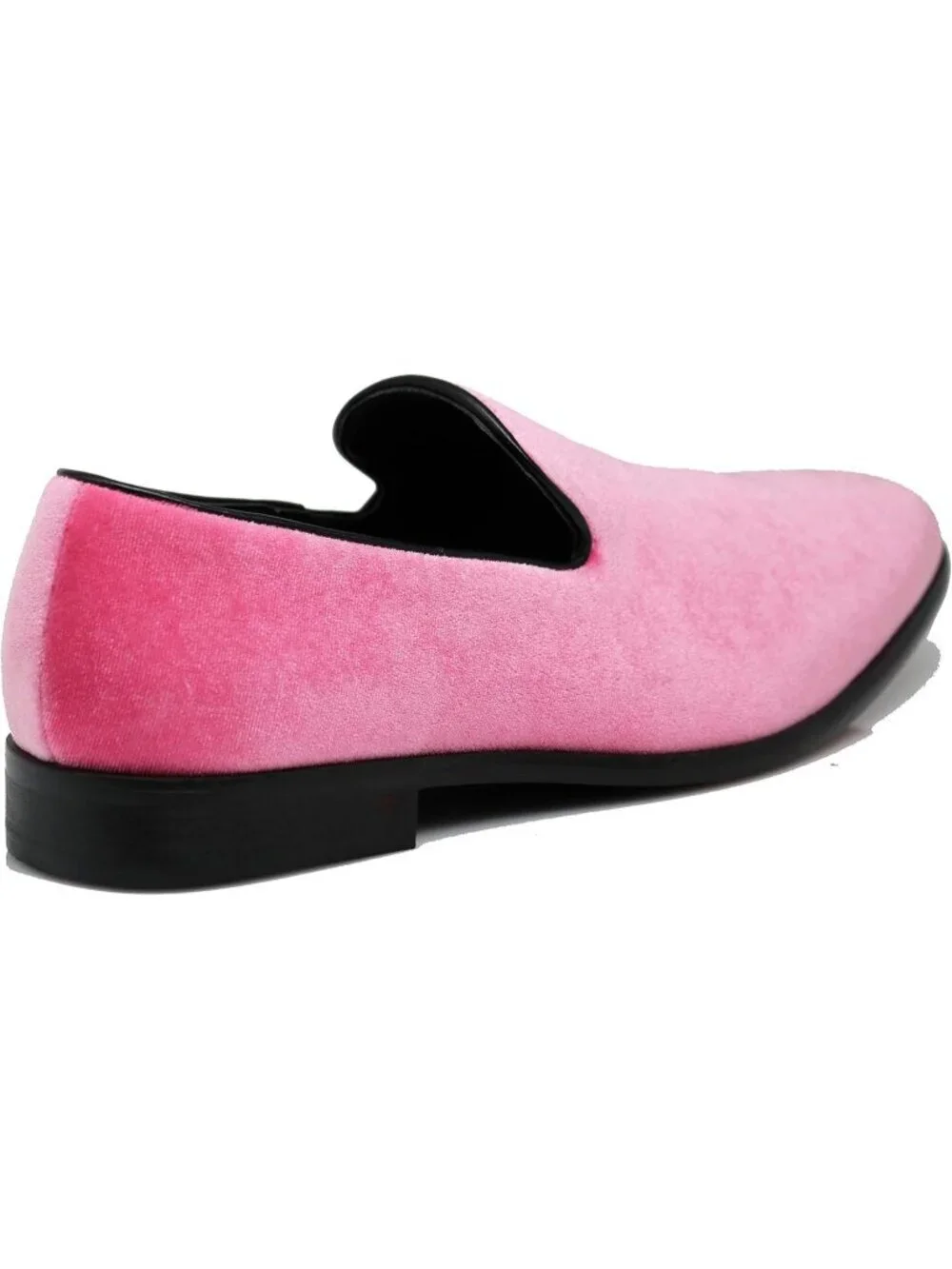 Men's Plain Pink Vintage Velvet Loafers Slip On Classic Tuxedo Dress Shoes